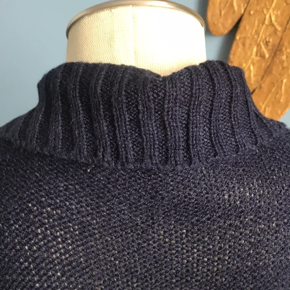 Jason Maxwell color block blue, white, gray fall winter open cardigan sweater S